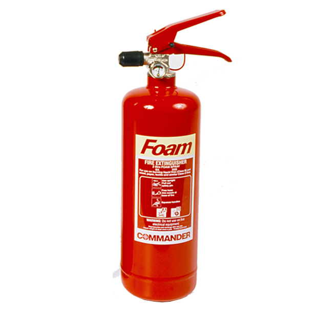 1 x 2 Litre (2L) Foam Fire Extinguisher With Bracket - Commander